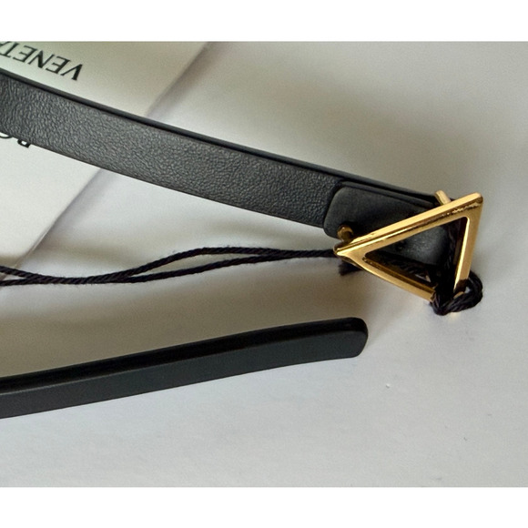 Copied - Bottega Veneta Triangle Leather Slim Black Belt 95/38 619759 NWT $390